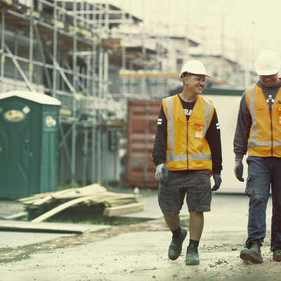 Construction Labour Walking Cute Small